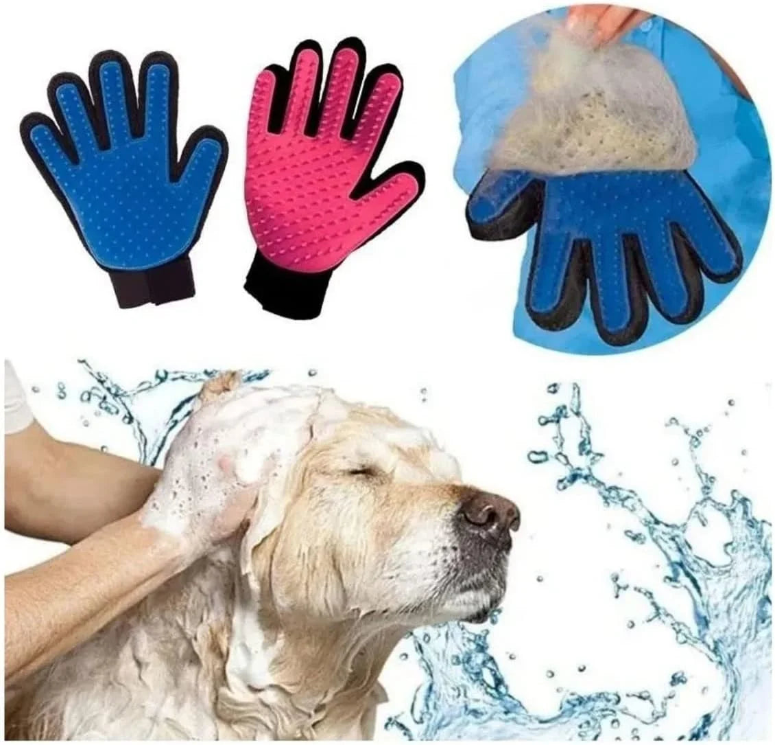 Luva Pet 2 em 1 que Remove Pelos e Relaxa